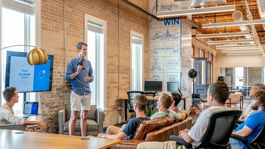 Team meeting in creative studio
